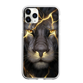 Чехол для iPhone 11 Pro матовый с принтом Лев с молнией в Петрозаводске, Силикон |  | глаза | гроза | зверь | король | кот | кошка | прайд | царь | шрам
