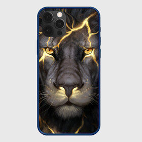 Чехол для iPhone 12 Pro Max с принтом Лев с молнией в Петрозаводске, Силикон |  | Тематика изображения на принте: глаза | гроза | зверь | король | кот | кошка | прайд | царь | шрам