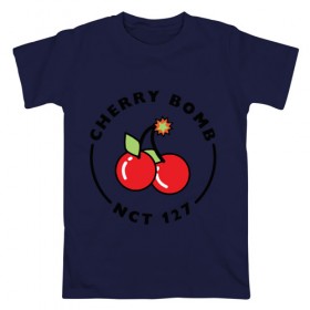 Мужская футболка хлопок с принтом Cherry Bomb в Петрозаводске, 100% хлопок | прямой крой, круглый вырез горловины, длина до линии бедер, слегка спущенное плечо. | Тематика изображения на принте: 
