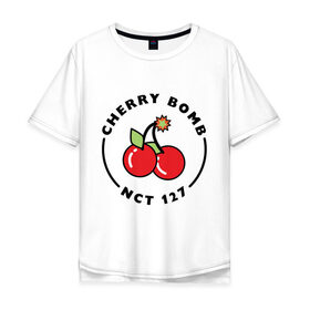 Мужская футболка хлопок Oversize с принтом Cherry Bomb в Петрозаводске, 100% хлопок | свободный крой, круглый ворот, “спинка” длиннее передней части | Тематика изображения на принте: 