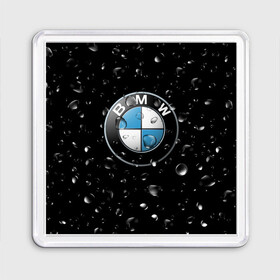 Магнит 55*55 с принтом BMW под Дождём в Петрозаводске, Пластик | Размер: 65*65 мм; Размер печати: 55*55 мм | auto | bmw | logo | moto | symbol | авто | автомобили | автомобилисту | автомобильная | бмв | гонки | дождь | знак | капли | лого | логотип | марка | машина | машинки | машины | мото | мотоцикл | символ | тачка | тюнинг