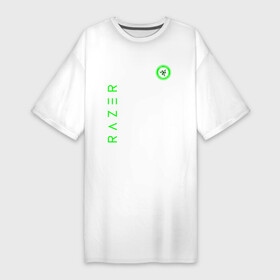 Платье-футболка хлопок с принтом RAZER в Петрозаводске,  |  | Тематика изображения на принте: 101 | brand | company | gamer | green | logo | mamba | naga | player | razer | rzr | snake | бренд | железо | зеленый | змея | компания | лого | рейзер | софт