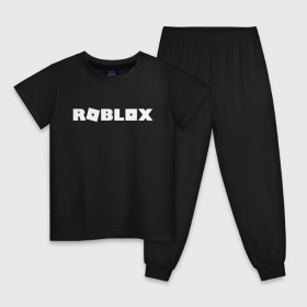 Детская пижама хлопок с принтом Roblox Logo в Петрозаводске, 100% хлопок |  брюки и футболка прямого кроя, без карманов, на брюках мягкая резинка на поясе и по низу штанин
 | logo | roblox | лого | логотип | надпись | роблокс