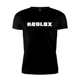 Мужская футболка премиум с принтом Roblox Logo в Петрозаводске, 92% хлопок, 8% лайкра | приталенный силуэт, круглый вырез ворота, длина до линии бедра, короткий рукав | Тематика изображения на принте: logo | roblox | лого | логотип | надпись | роблокс