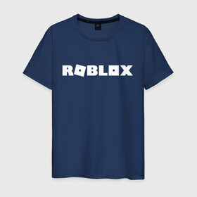 Мужская футболка хлопок с принтом Roblox Logo в Петрозаводске, 100% хлопок | прямой крой, круглый вырез горловины, длина до линии бедер, слегка спущенное плечо. | Тематика изображения на принте: logo | roblox | лого | логотип | надпись | роблокс