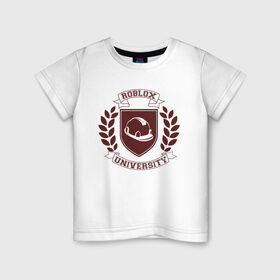 Детская футболка хлопок с принтом Roblox University в Петрозаводске, 100% хлопок | круглый вырез горловины, полуприлегающий силуэт, длина до линии бедер | 