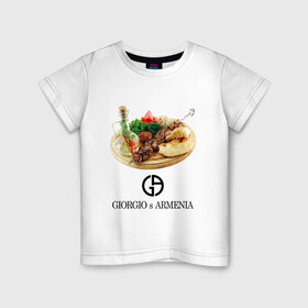 Детская футболка хлопок с принтом Giorgio s Armenia в Петрозаводске, 100% хлопок | круглый вырез горловины, полуприлегающий силуэт, длина до линии бедер | антибренд | гиоргий с армении | стиль | тренд