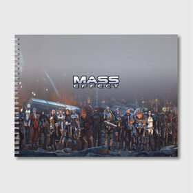 Альбом для рисования с принтом Mass Effect в Петрозаводске, 100% бумага
 | матовая бумага, плотность 200 мг. | amdromeda initiative | andromeda | game | gun | hemet | n7 | rifle | ryder | soldier | space | star | weapon