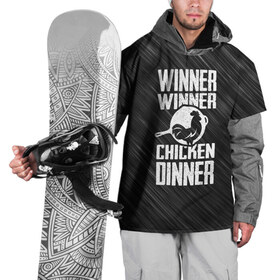 Накидка на куртку 3D с принтом Winner Winner Chicken Dinner в Петрозаводске, 100% полиэстер |  | battle | battlegrounds | player | pubg | royale | unknowns | битва | игра | королевская | пабг | пубг