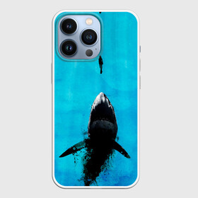 Чехол для iPhone 13 Pro с принтом Акула на охоте в Петрозаводске,  |  | акула | женщина | море | охота | рыба | хищник