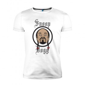 Мужская футболка премиум с принтом Снуп Дог | Snoop Dogg в Петрозаводске, 92% хлопок, 8% лайкра | приталенный силуэт, круглый вырез ворота, длина до линии бедра, короткий рукав | 