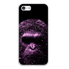Чехол для iPhone 5/5S матовый с принтом Обезьяна 3D в Петрозаводске, Силикон | Область печати: задняя сторона чехла, без боковых панелей | 3d | 3д | животное | обезьяна