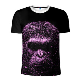 Мужская футболка 3D спортивная с принтом Обезьяна 3D в Петрозаводске, 100% полиэстер с улучшенными характеристиками | приталенный силуэт, круглая горловина, широкие плечи, сужается к линии бедра | 3d | 3д | животное | обезьяна