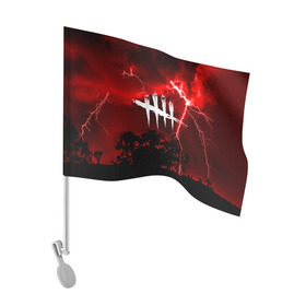 Флаг для автомобиля с принтом DEAD BY DAYLIGHT в Петрозаводске, 100% полиэстер | Размер: 30*21 см | dead by daylight | game | hillbilly | maniacs | trapper | wraith | деревенщина | мертвые днем | охотник | призрак
