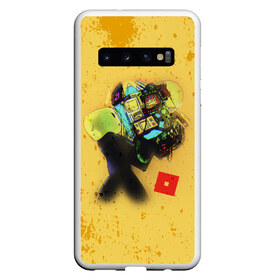 Чехол для Samsung Galaxy S10 с принтом ROBLOX Grunge ART в Петрозаводске, Силикон | Область печати: задняя сторона чехла, без боковых панелей | Тематика изображения на принте: block | lego | logo | minecraft | online | oof | quest | roblocks | roblockx | roblox | studio | блок | блоки | голова | игра | игры | квест | лего | лицо | лого | логотип | майнкрафт | онлайн | роблокс | символ | студия