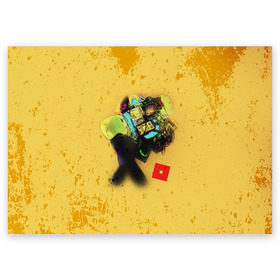 Поздравительная открытка с принтом ROBLOX Grunge ART в Петрозаводске, 100% бумага | плотность бумаги 280 г/м2, матовая, на обратной стороне линовка и место для марки
 | block | lego | logo | minecraft | online | oof | quest | roblocks | roblockx | roblox | studio | блок | блоки | голова | игра | игры | квест | лего | лицо | лого | логотип | майнкрафт | онлайн | роблокс | символ | студия