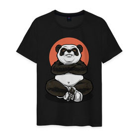 Мужская футболка хлопок с принтом Злая панда в Петрозаводске, 100% хлопок | прямой крой, круглый вырез горловины, длина до линии бедер, слегка спущенное плечо. | 