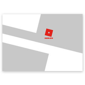 Поздравительная открытка с принтом Roblox в Петрозаводске, 100% бумага | плотность бумаги 280 г/м2, матовая, на обратной стороне линовка и место для марки
 | block | lego | logo | minecraft | online | oof | quest | roblocks | roblockx | roblox | studio | блок | блоки | голова | игра | игры | квест | лего | лицо | лого | логотип | майнкрафт | онлайн | роблокс | символ | студия