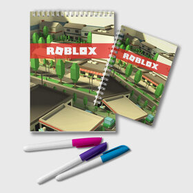 Блокнот с принтом ROBLOX City в Петрозаводске, 100% бумага | 48 листов, плотность листов — 60 г/м2, плотность картонной обложки — 250 г/м2. Листы скреплены удобной пружинной спиралью. Цвет линий — светло-серый
 | Тематика изображения на принте: lego | logo | meme | memes | minecraft | oof | quest | roblocks | roblockx | roblox | studio | блок | блоки | голова | игра | игры | квест | лего | лицо | лого | логотип | майнкрафт | мем | мемы | онлайн | роблокс | студия
