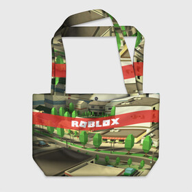 Пляжная сумка 3D с принтом ROBLOX City в Петрозаводске, 100% полиэстер | застегивается на металлическую кнопку; внутренний карман застегивается на молнию. Стенки укреплены специальным мягким материалом, чтобы защитить содержимое от несильных ударов
 | lego | logo | meme | memes | minecraft | oof | quest | roblocks | roblockx | roblox | studio | блок | блоки | голова | игра | игры | квест | лего | лицо | лого | логотип | майнкрафт | мем | мемы | онлайн | роблокс | студия