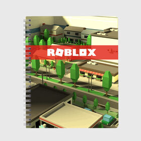 Тетрадь с принтом ROBLOX City в Петрозаводске, 100% бумага | 48 листов, плотность листов — 60 г/м2, плотность картонной обложки — 250 г/м2. Листы скреплены сбоку удобной пружинной спиралью. Уголки страниц и обложки скругленные. Цвет линий — светло-серый
 | lego | logo | meme | memes | minecraft | oof | quest | roblocks | roblockx | roblox | studio | блок | блоки | голова | игра | игры | квест | лего | лицо | лого | логотип | майнкрафт | мем | мемы | онлайн | роблокс | студия