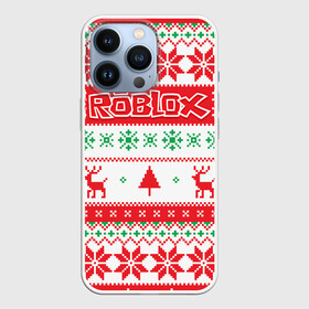 Чехол для iPhone 13 Pro с принтом Новогодний Roblox в Петрозаводске,  |  | dynablocks | roblox | блоки | вселенная | герои | год | кубики | новый | роблокс | снег | снежинки | узор