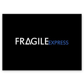 Поздравительная открытка с принтом FRAGILE EXPRESS в Петрозаводске, 100% бумага | плотность бумаги 280 г/м2, матовая, на обратной стороне линовка и место для марки
 | kojima productions | кодзима | кодзима продакшн