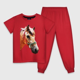 Детская пижама хлопок с принтом Лошадь в Петрозаводске, 100% хлопок |  брюки и футболка прямого кроя, без карманов, на брюках мягкая резинка на поясе и по низу штанин
 | абстракция | конь | лошадка | лошадь