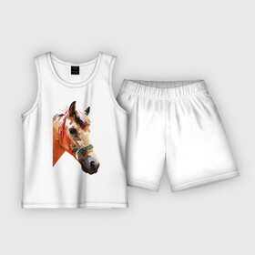 Детская пижама с шортами хлопок с принтом Лошадь в Петрозаводске,  |  | абстракция | конь | лошадка | лошадь