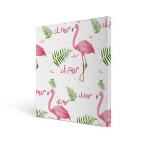 Холст квадратный с принтом Lil Peep pink flamingo в Петрозаводске, 100% ПВХ |  | benz truck | girls. pink | gustav hr | hip hop | lil | lil peep | peep | rap | лил | лилпип | листья | пальма | пальмы | пип | розовый | рэп | фламинго | хип хоп | эмо | эмо реп
