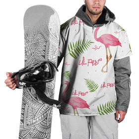 Накидка на куртку 3D с принтом Lil Peep pink flamingo в Петрозаводске, 100% полиэстер |  | benz truck | girls. pink | gustav hr | hip hop | lil | lil peep | peep | rap | лил | лилпип | листья | пальма | пальмы | пип | розовый | рэп | фламинго | хип хоп | эмо | эмо реп