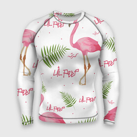 Мужской рашгард 3D с принтом Lil Peep pink flamingo в Петрозаводске,  |  | benz truck | girls. pink | gustav hr | hip hop | lil | lil peep | peep | rap | лил | лилпип | листья | пальма | пальмы | пип | розовый | рэп | фламинго | хип хоп | эмо | эмо реп