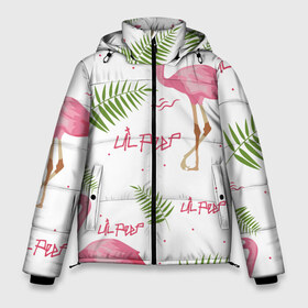 Мужская зимняя куртка 3D с принтом Lil Peep pink flamingo в Петрозаводске, верх — 100% полиэстер; подкладка — 100% полиэстер; утеплитель — 100% полиэстер | длина ниже бедра, свободный силуэт Оверсайз. Есть воротник-стойка, отстегивающийся капюшон и ветрозащитная планка. 

Боковые карманы с листочкой на кнопках и внутренний карман на молнии. | benz truck | girls. pink | gustav hr | hip hop | lil | lil peep | peep | rap | лил | лилпип | листья | пальма | пальмы | пип | розовый | рэп | фламинго | хип хоп | эмо | эмо реп