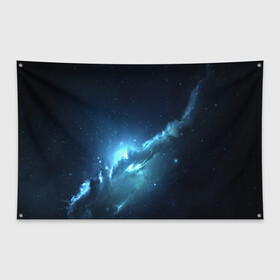 Флаг-баннер с принтом ATLANTIS NEBULA в Петрозаводске, 100% полиэстер | размер 67 х 109 см, плотность ткани — 95 г/м2; по краям флага есть четыре люверса для крепления | galaxy | nebula | space | star | абстракция | вселенная | галактика | звезда | звезды | космический | планеты