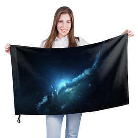 Флаг 3D с принтом ATLANTIS NEBULA в Петрозаводске, 100% полиэстер | плотность ткани — 95 г/м2, размер — 67 х 109 см. Принт наносится с одной стороны | galaxy | nebula | space | star | абстракция | вселенная | галактика | звезда | звезды | космический | планеты