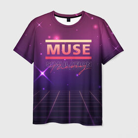 Мужская футболка 3D с принтом Muse: Simulation Theory в Петрозаводске, 100% полиэфир | прямой крой, круглый вырез горловины, длина до линии бедер | alternative | music | retro | rock | simulation | theory | альбом | альтернатива | альтернативная | беллами | музыка | мьюз | мэтью | ретро | рок