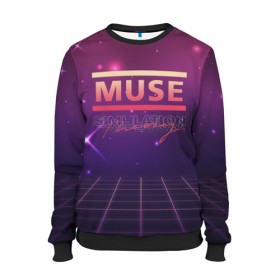 Женский свитшот 3D с принтом Muse: Simulation Theory в Петрозаводске, 100% полиэстер с мягким внутренним слоем | круглый вырез горловины, мягкая резинка на манжетах и поясе, свободная посадка по фигуре | alternative | music | retro | rock | simulation | theory | альбом | альтернатива | альтернативная | беллами | музыка | мьюз | мэтью | ретро | рок