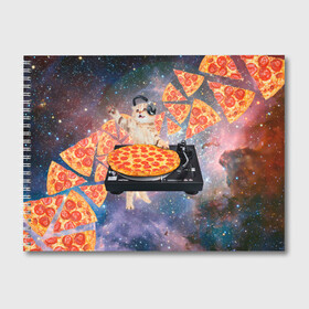 Альбом для рисования с принтом Кот Диджей в Петрозаводске, 100% бумага
 | матовая бумага, плотность 200 мг. | Тематика изображения на принте: cat | cosmos | dj | fast | fastfood | food | meme | party | pizza | space | вечеринка | диджей | еда | космос | кошак | кошка | мем | пицца | фастфуд