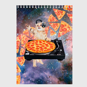 Скетчбук с принтом Кот Диджей в Петрозаводске, 100% бумага
 | 48 листов, плотность листов — 100 г/м2, плотность картонной обложки — 250 г/м2. Листы скреплены сверху удобной пружинной спиралью | cat | cosmos | dj | fast | fastfood | food | meme | party | pizza | space | вечеринка | диджей | еда | космос | кошак | кошка | мем | пицца | фастфуд