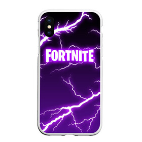 Чехол для iPhone XS Max матовый с принтом FORTNITE STORM в Петрозаводске, Силикон | Область печати: задняя сторона чехла, без боковых панелей | 2019 | armor | armour | battle royale | cybersport | esport | fortnite | game | llama | logo | storm | батл рояль | броня | буря | игра | киберспорт | лама | молнии | молния | разряд | симулятор строительства | строительство | ток | фиолето