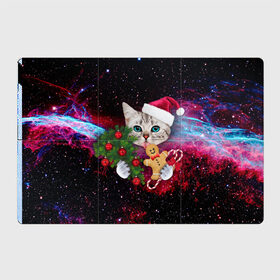Магнитный плакат 3Х2 с принтом astro cat в Петрозаводске, Полимерный материал с магнитным слоем | 6 деталей размером 9*9 см | Тематика изображения на принте: art | cat | new year | pizza | space | абстракция | еда | ёлка | звезды | киса | космос | кот | кот в космосе | кот с едой | котенок | котик | кошка | новый год | пицца | праздник | рождество | шапка