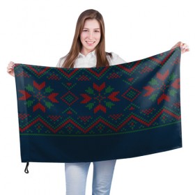 Флаг 3D с принтом Ugly Sweater в Петрозаводске, 100% полиэстер | плотность ткани — 95 г/м2, размер — 67 х 109 см. Принт наносится с одной стороны | 