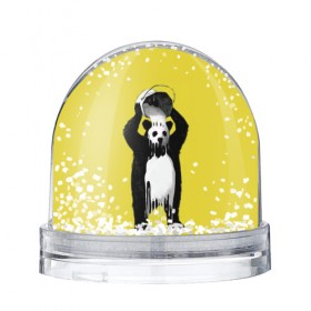 Водяной шар с принтом панда в Петрозаводске, Пластик | Изображение внутри шара печатается на глянцевой фотобумаге с двух сторон | арт | краска | медведь | панда