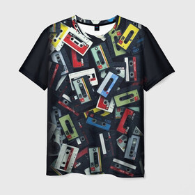Мужская футболка 3D с принтом 90-е в Петрозаводске, 100% полиэфир | прямой крой, круглый вырез горловины, длина до линии бедер | Тематика изображения на принте: music | детство | кассета | молодость | музыка | перестройка | ретро | ссср