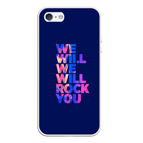 Чехол для iPhone 5/5S матовый с принтом Queen We Will Rock You в Петрозаводске, Силикон | Область печати: задняя сторона чехла, без боковых панелей | bohemian | brian | freddie | may | mercury | queen | rhapsody | roger | taylor | богемная | богемская | брайан | джон | королева | меркьюри | мэй | рапсодия | роджер | тейлор | фредди