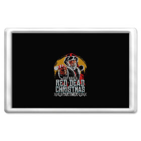 Магнит 45*70 с принтом Red Dead Christmas в Петрозаводске, Пластик | Размер: 78*52 мм; Размер печати: 70*45 | christmas | dead | gamer | john | marston | new | rdr | red | redemption | rockstar | shooter | western | xmas | year | вестерн | джон | марстон | рождество | шутер