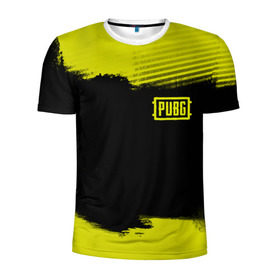Мужская футболка 3D спортивная с принтом PUBG 2019 в Петрозаводске, 100% полиэстер с улучшенными характеристиками | приталенный силуэт, круглая горловина, широкие плечи, сужается к линии бедра | 