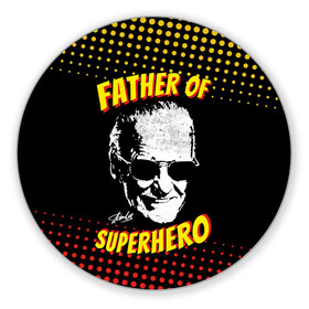 Коврик для мышки круглый с принтом Stan Lee: Father of Superhero в Петрозаводске, резина и полиэстер | круглая форма, изображение наносится на всю лицевую часть | avengers | father | hero | hulk | iron | lee | man | stan | stan lee | stanlee | superhero | thor | анти | герой | железный | комиксы | лии | мстители | отец | стен | стенли | стэн ли | супер | супергероев | тор | халк | человек