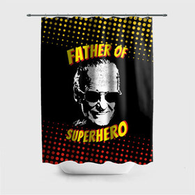 Штора 3D для ванной с принтом Stan Lee: Father of Superhero в Петрозаводске, 100% полиэстер | плотность материала — 100 г/м2. Стандартный размер — 146 см х 180 см. По верхнему краю — пластиковые люверсы для креплений. В комплекте 10 пластиковых колец | avengers | father | hero | hulk | iron | lee | man | stan | stan lee | stanlee | superhero | thor | анти | герой | железный | комиксы | лии | мстители | отец | стен | стенли | стэн ли | супер | супергероев | тор | халк | человек