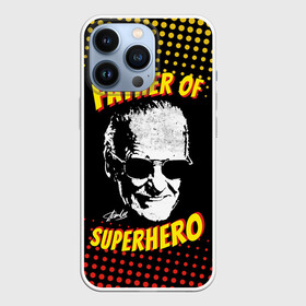 Чехол для iPhone 13 Pro с принтом Stan Lee: Father of Superhero в Петрозаводске,  |  | Тематика изображения на принте: avengers | father | hero | hulk | iron | lee | man | stan | stan lee | stanlee | superhero | thor | анти | герой | железный | комиксы | лии | мстители | отец | стен | стенли | стэн ли | супер | супергероев | тор | халк | человек